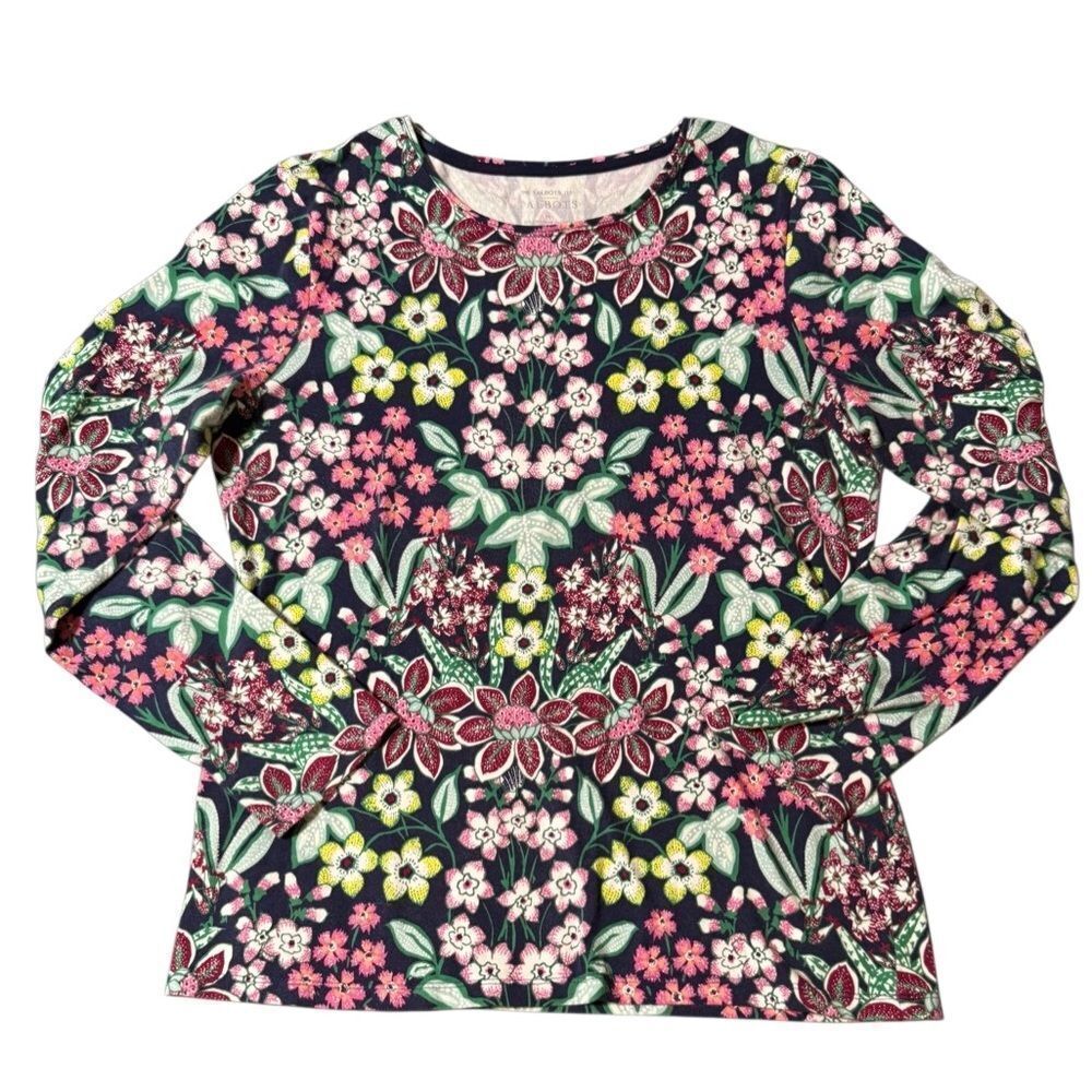 Talbots women's long sleeve Pastel Patterned Tee M